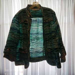 Chico's blue multi colored blazer jacket
